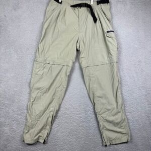 Exofficio Large Cargo Convertible Hiking Pants Zip‎ Off Khaki Zip Legs Outdoor